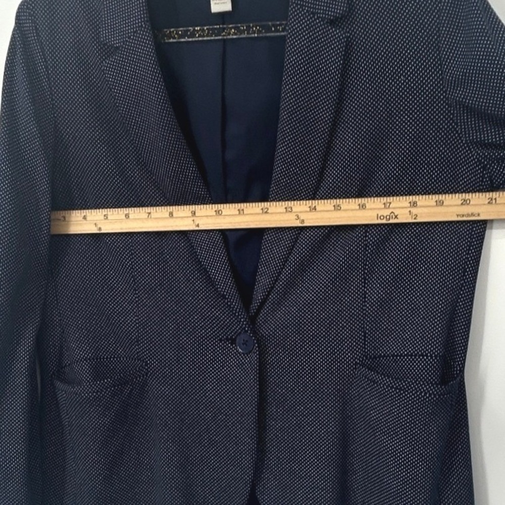 Chicos Navy Blue Polka Dot Single Button Blazer Jacket Size 2 (12/14) Workwear - Picture 7 of 8